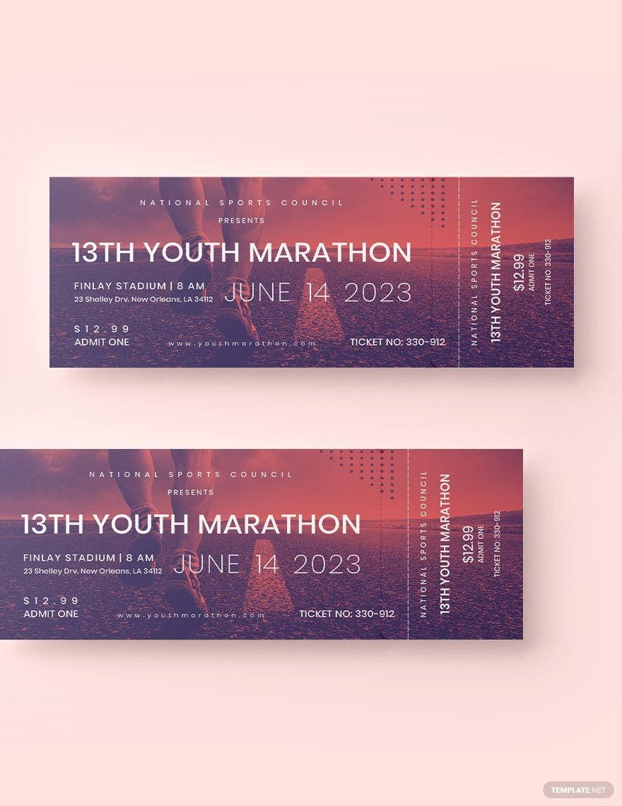 Marathon Ticket Template