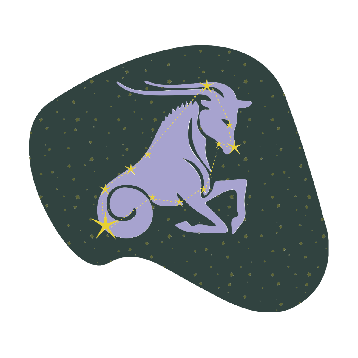 Capricorn Vector With Stars Template