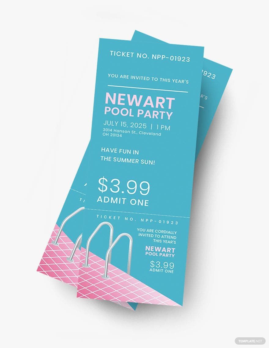 Pool Event Ticket Template
