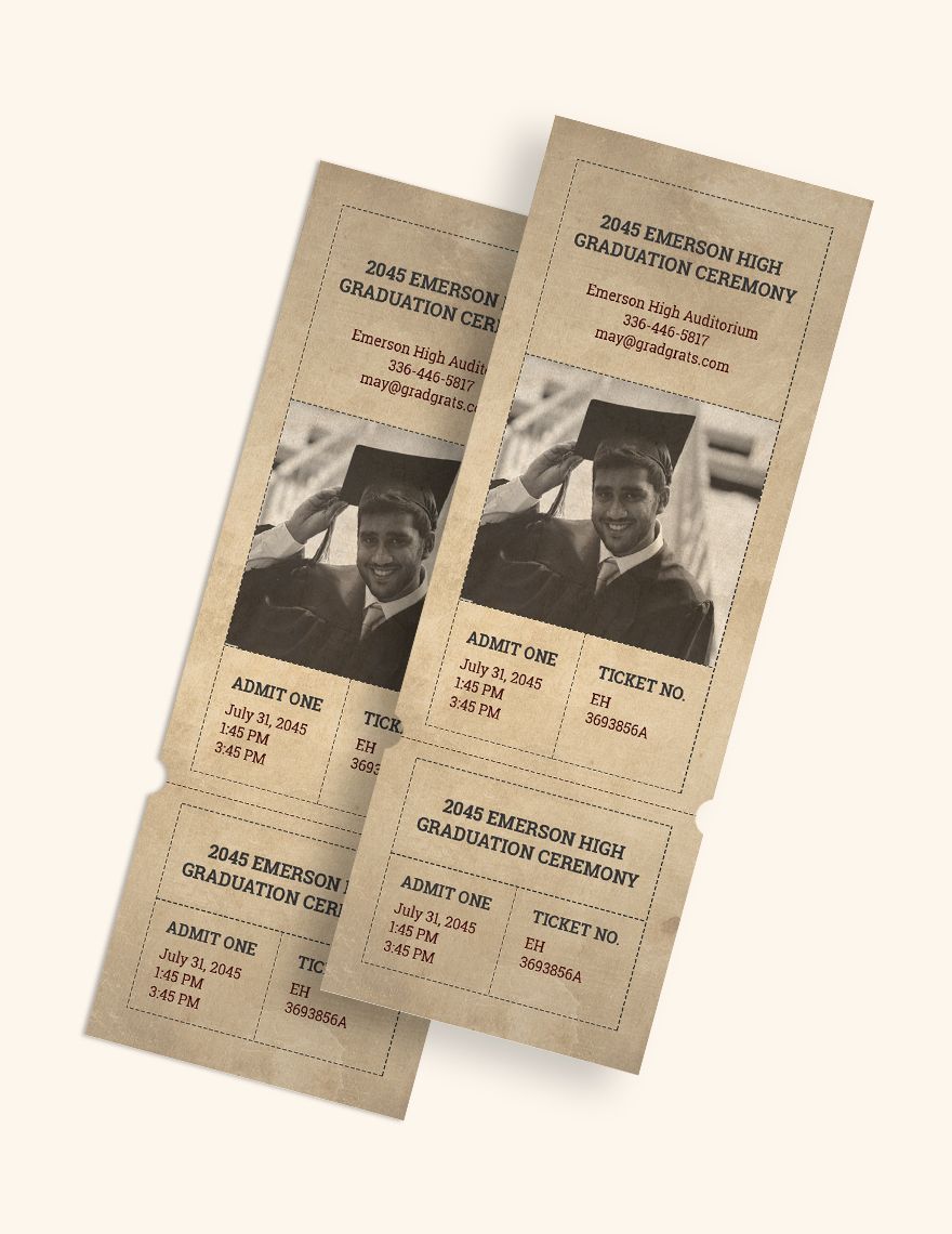 Vintage Graduation Ticket Template