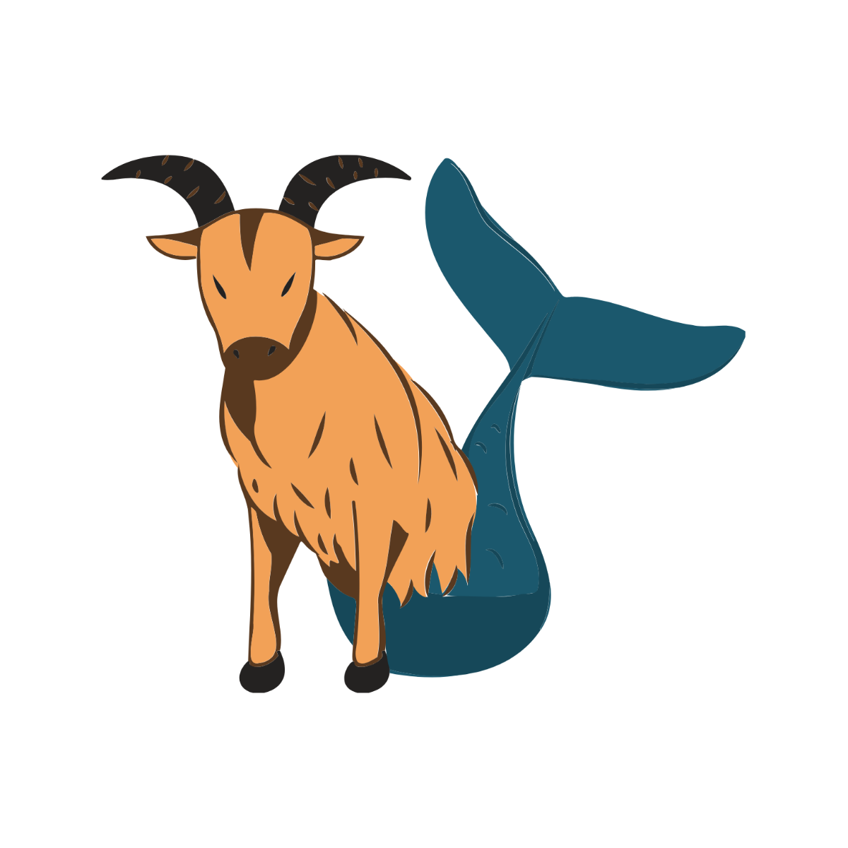 Sea Goat Vector Template
