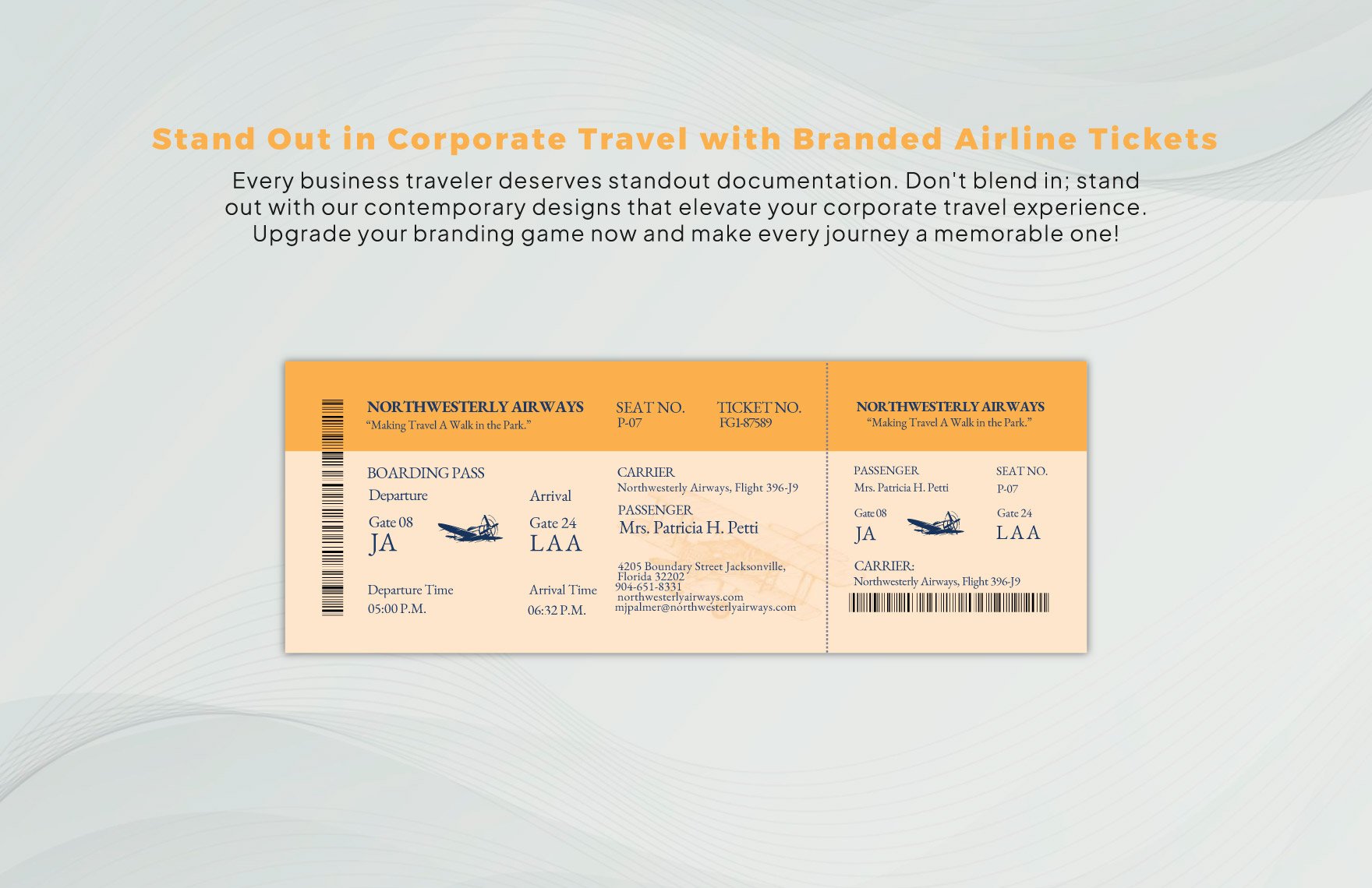 Vintage Airline Ticket Template