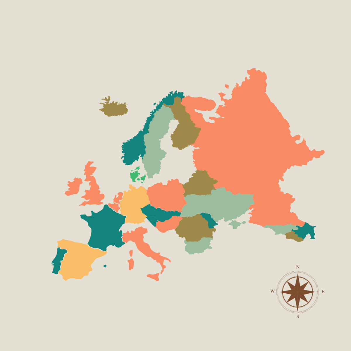 Old Europe Map Vector