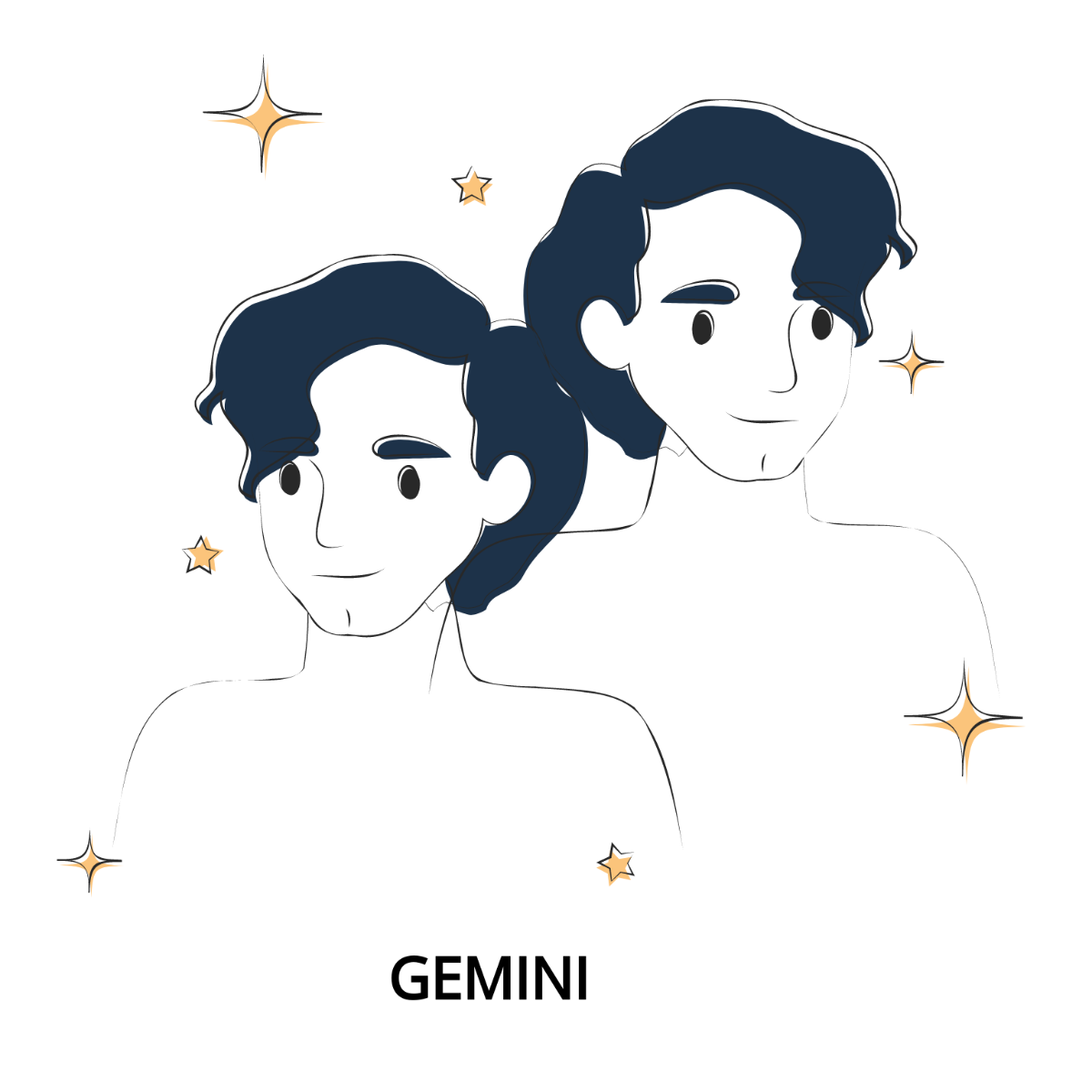 Doodle Gemini Vector Template