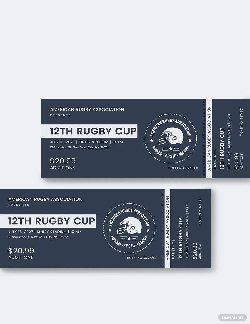 Rugby Ticket Template