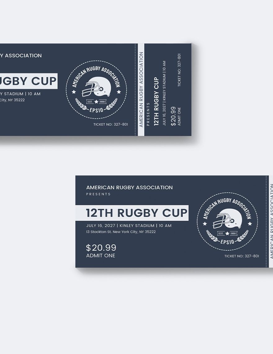 Rugby Ticket Template