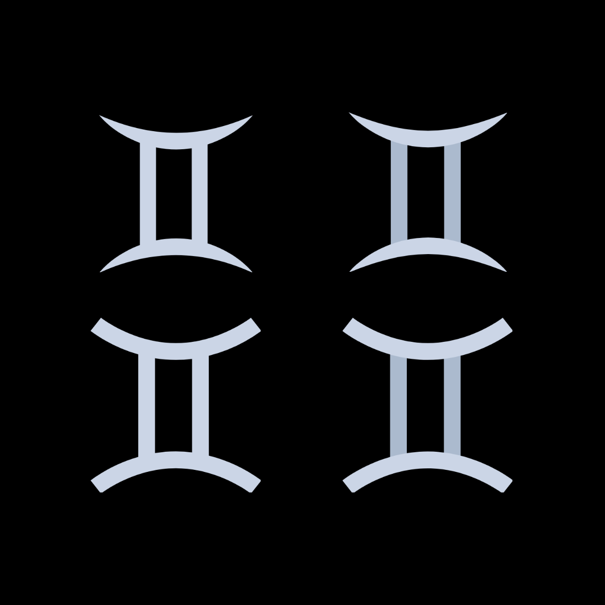 Silver Gemini Symbol Vector Template