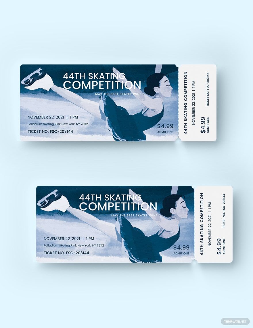 Skating Ticket Template