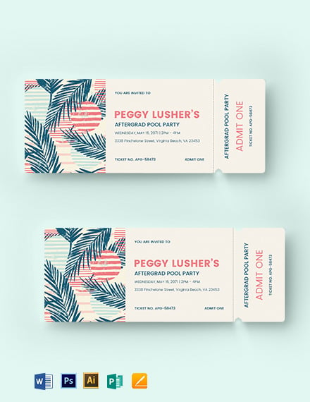 download special party event ticket template