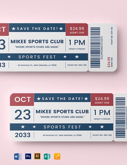 77+ Free Editable Sports Ticket Templates in MS Word [DOC]