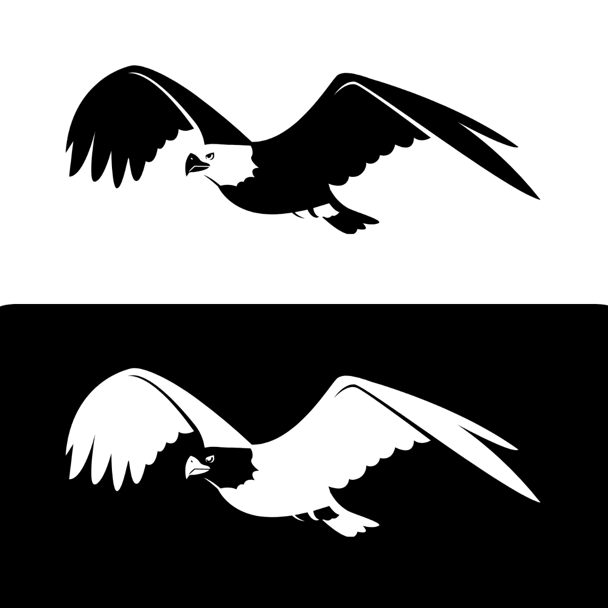 Black And White Eagle Vector Template