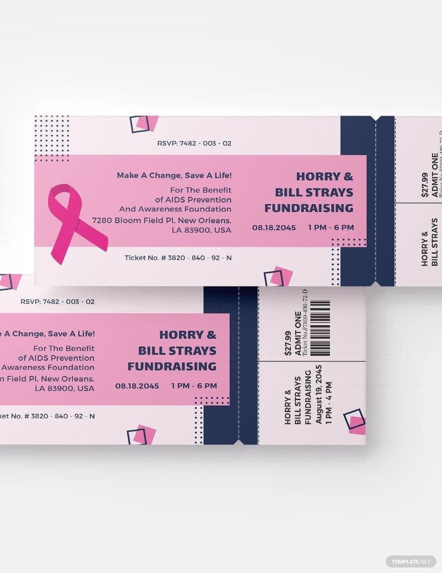 AIDS Fundraising Event Ticket Template