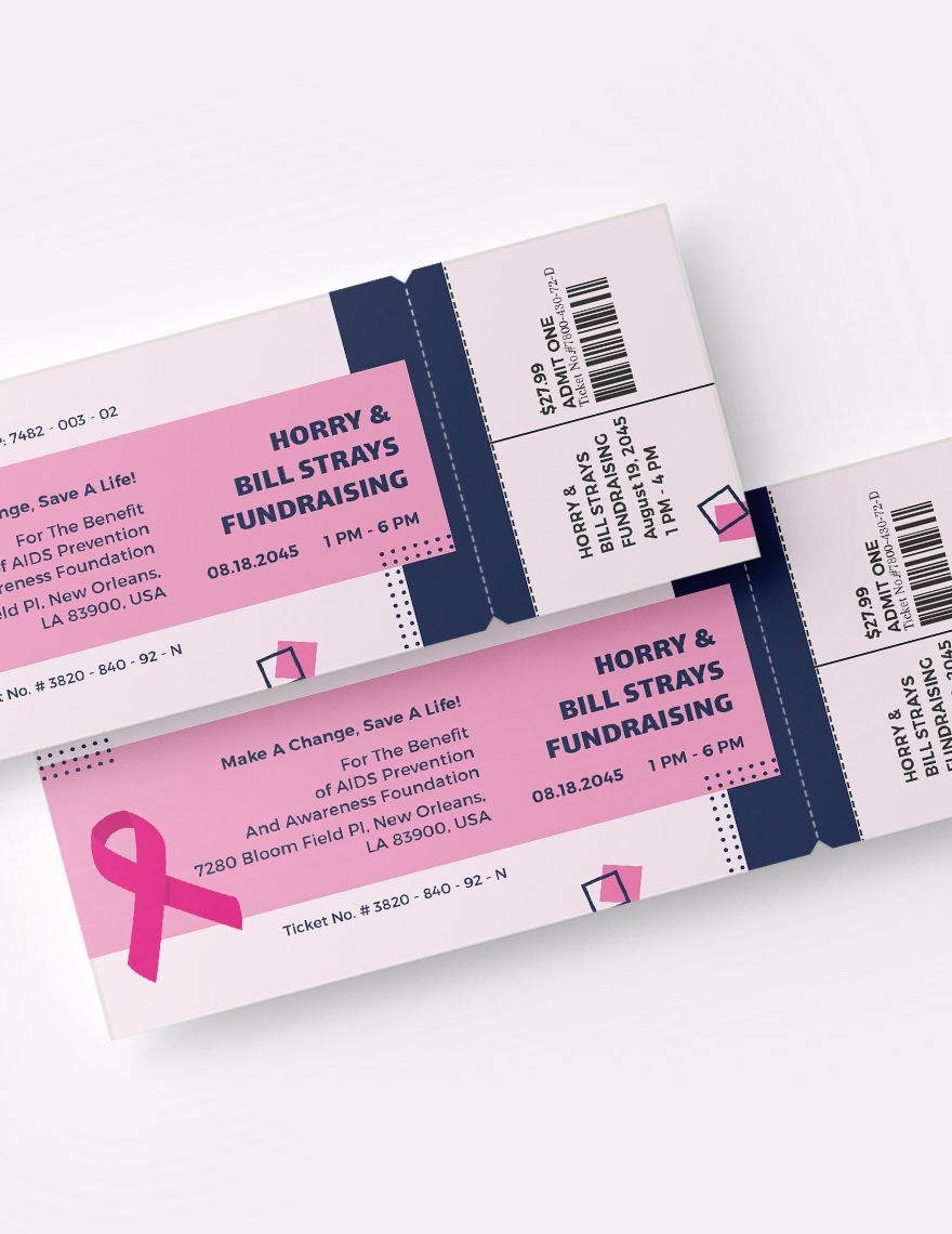 AIDS Fundraising Event Ticket Template
