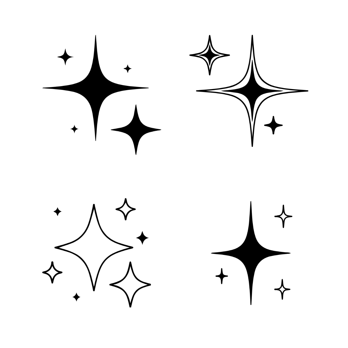 Black and White Sparkle Vector Template