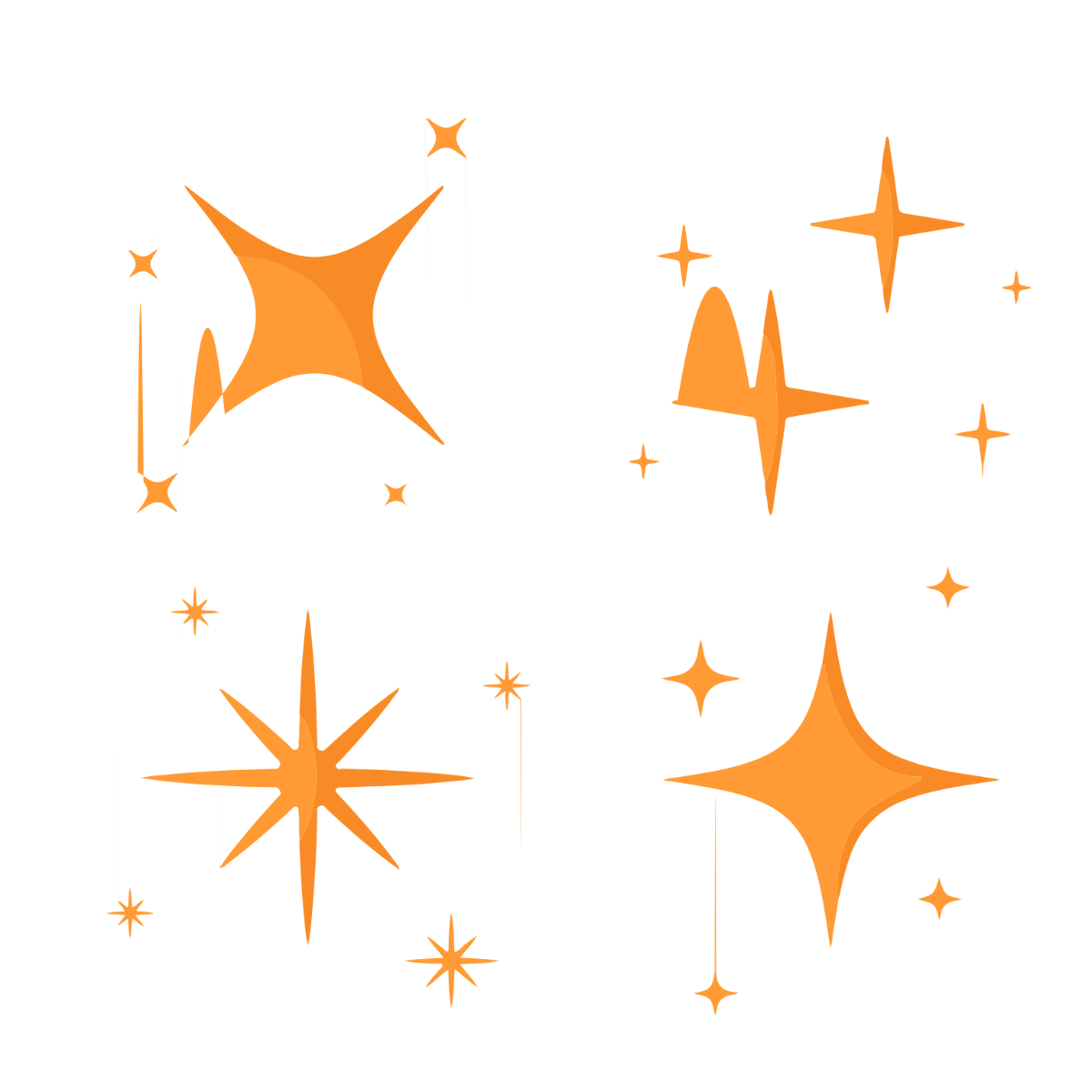 Orange Sparkle Vector Template