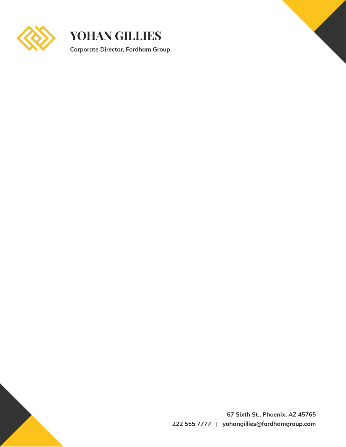 Free Corporate Director Letterhead Template