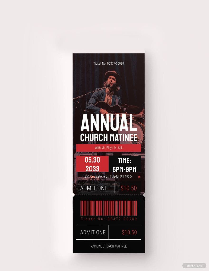 Annual Church Ticket Template