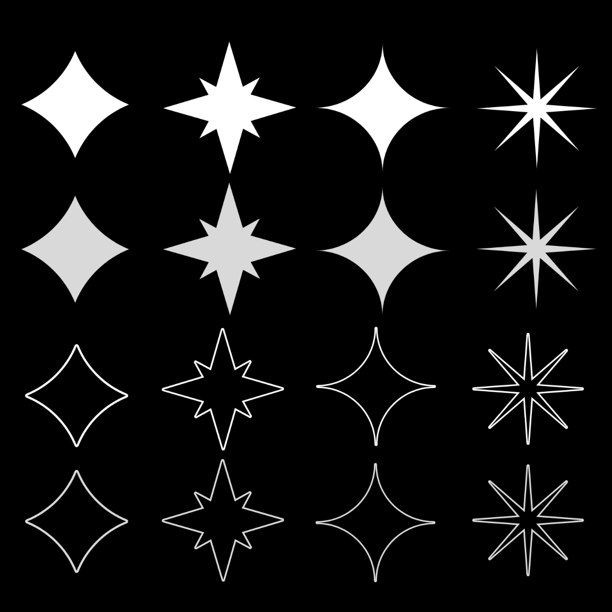 Free White Sparkle Vector Template