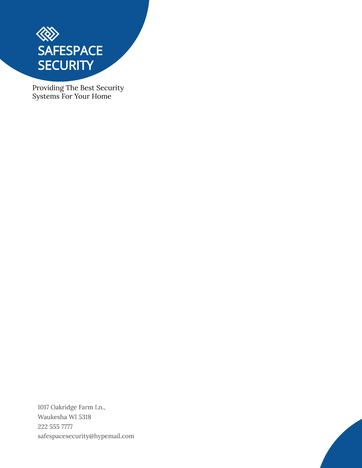 Home Security Systems Letterhead Template
