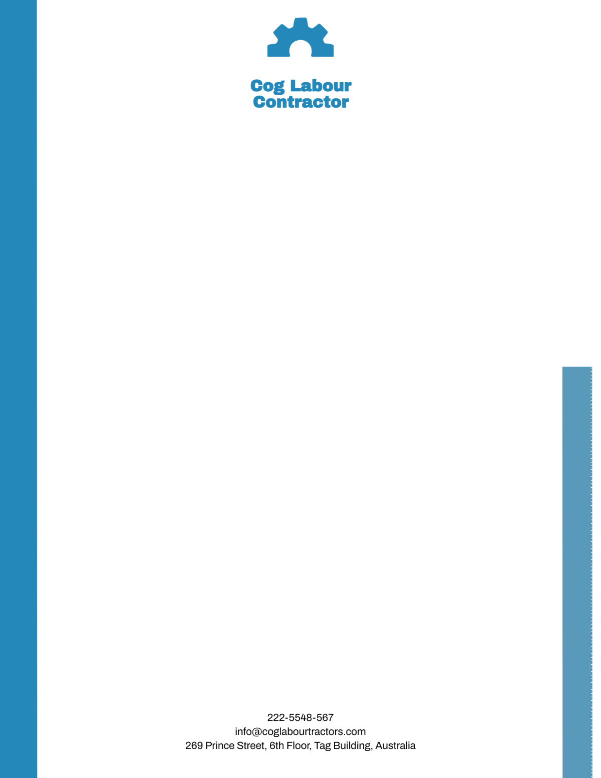 Labour Contractor Letterhead Template - Edit Online & Download