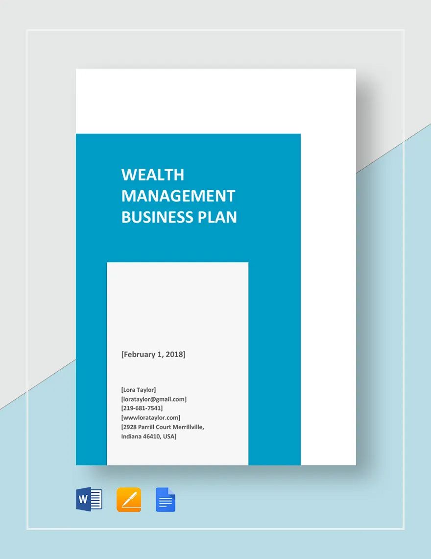 Wealth Management Business Plan Template