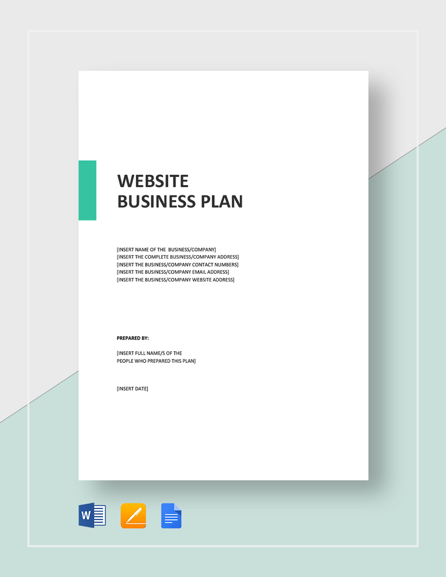 Website Business Plan Template Google Docs, Word, Apple Pages