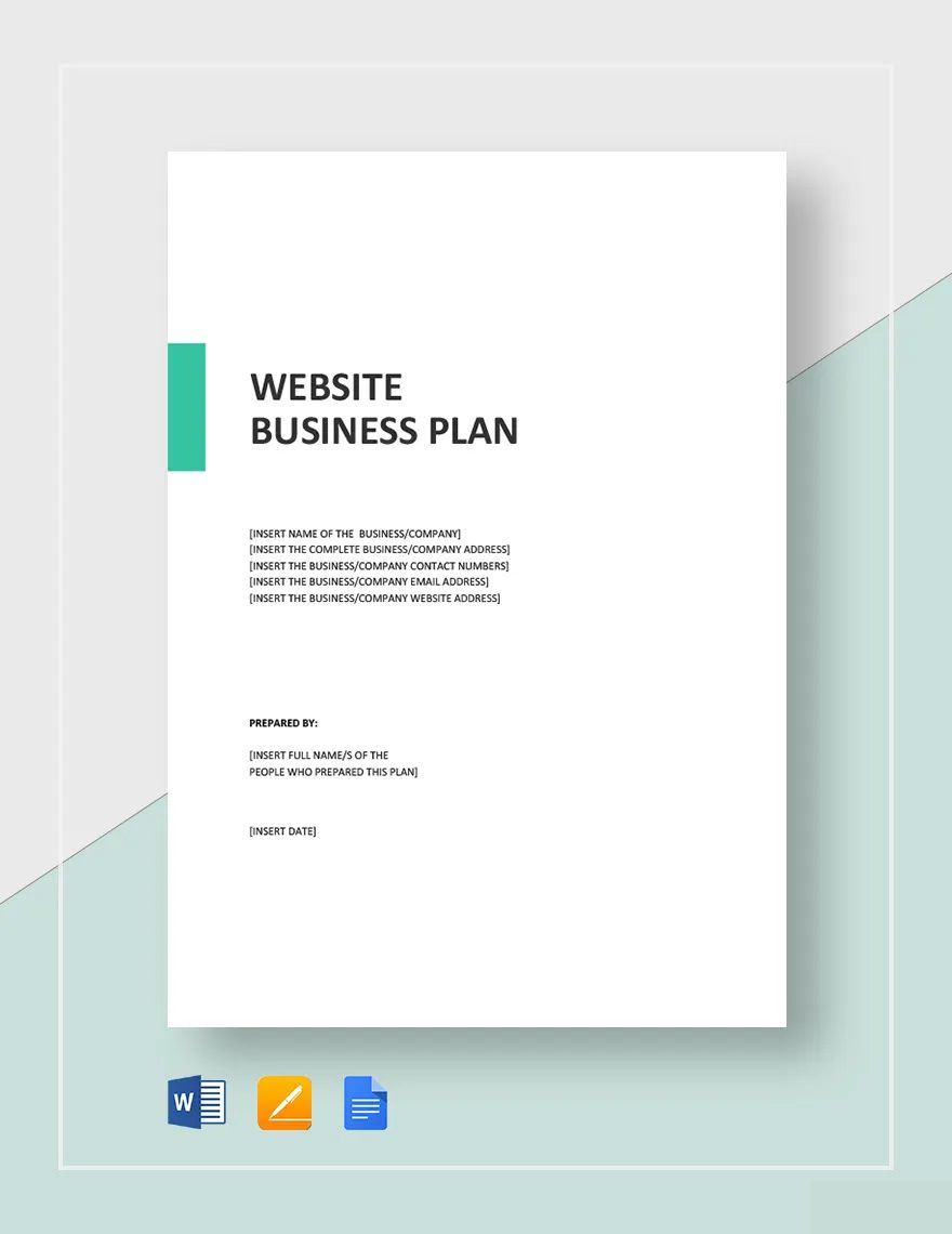 Website Business Plan Template