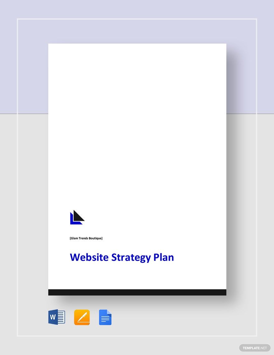 Website Strategy Plan Template Word, Google Docs, Apple Pages