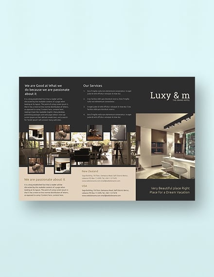 Free Hotel TriFold Brochure Template