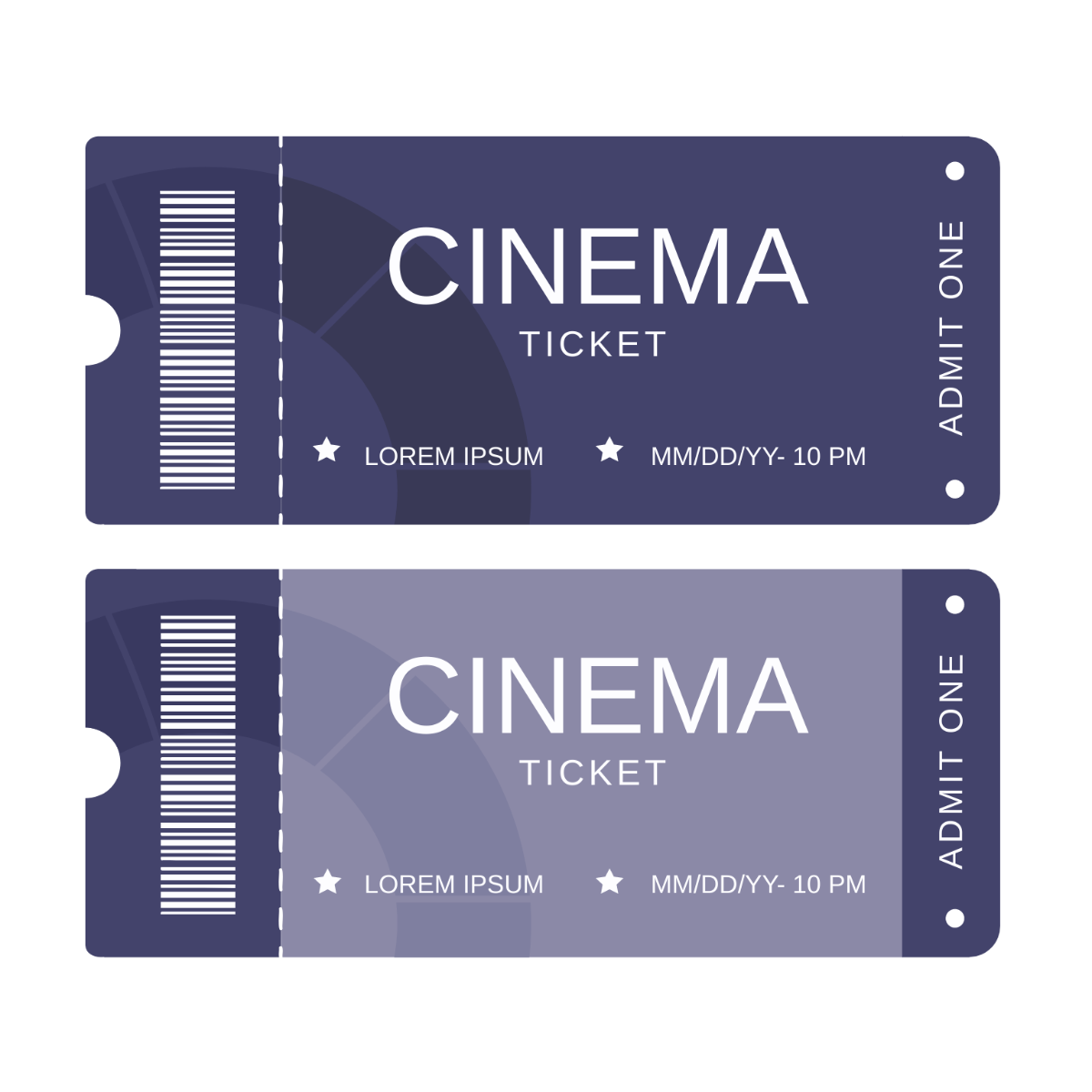 Movie Ticket Vector Template
