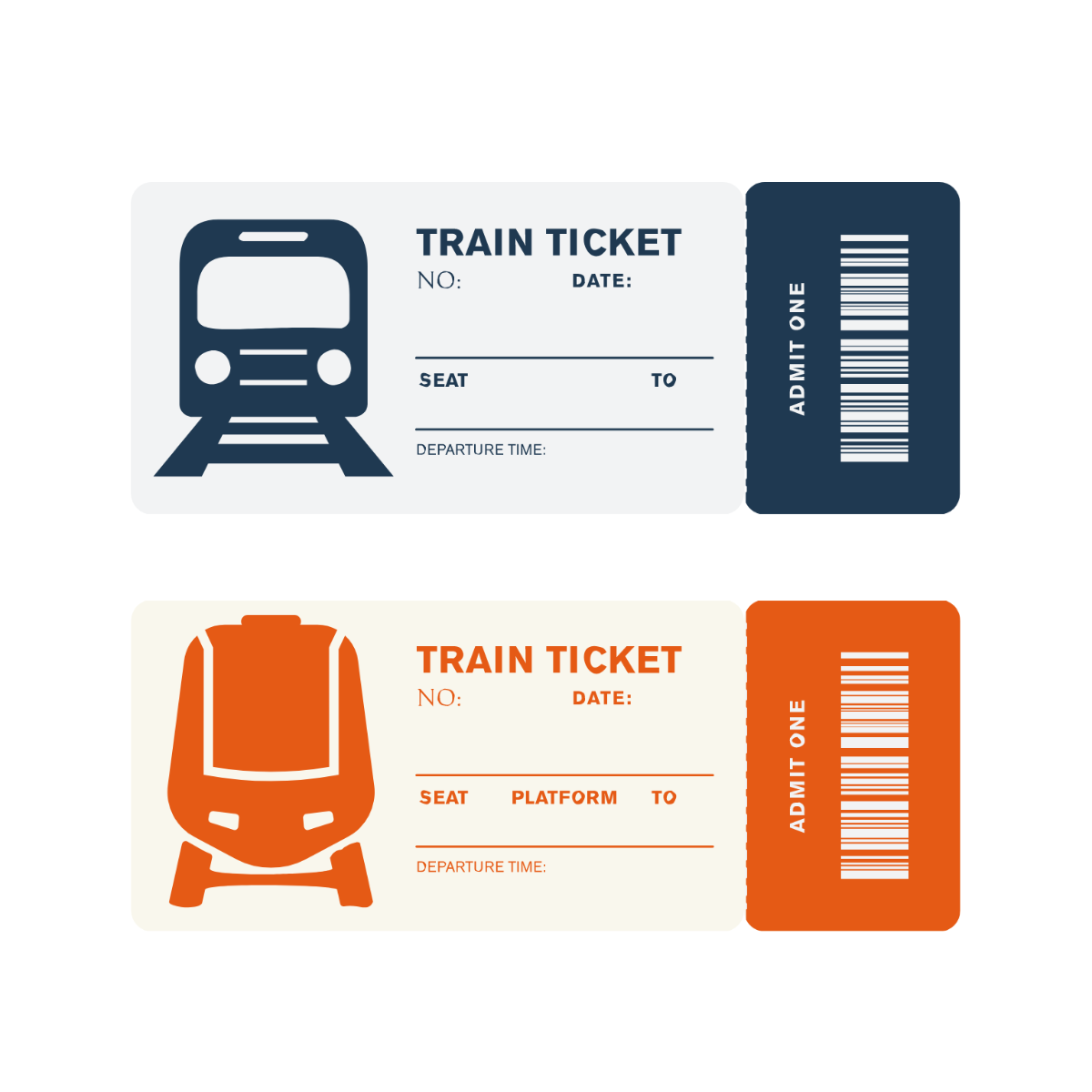 Train Ticket Vector Template