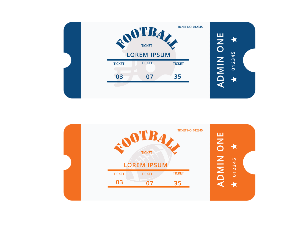 Free Football Ticket Vector Template