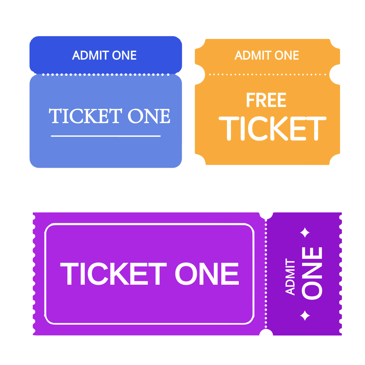 Free Flat Ticket Vector Template
