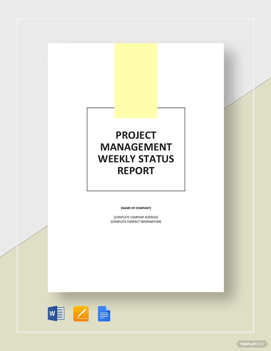 Weekly Project Management Status Report Template