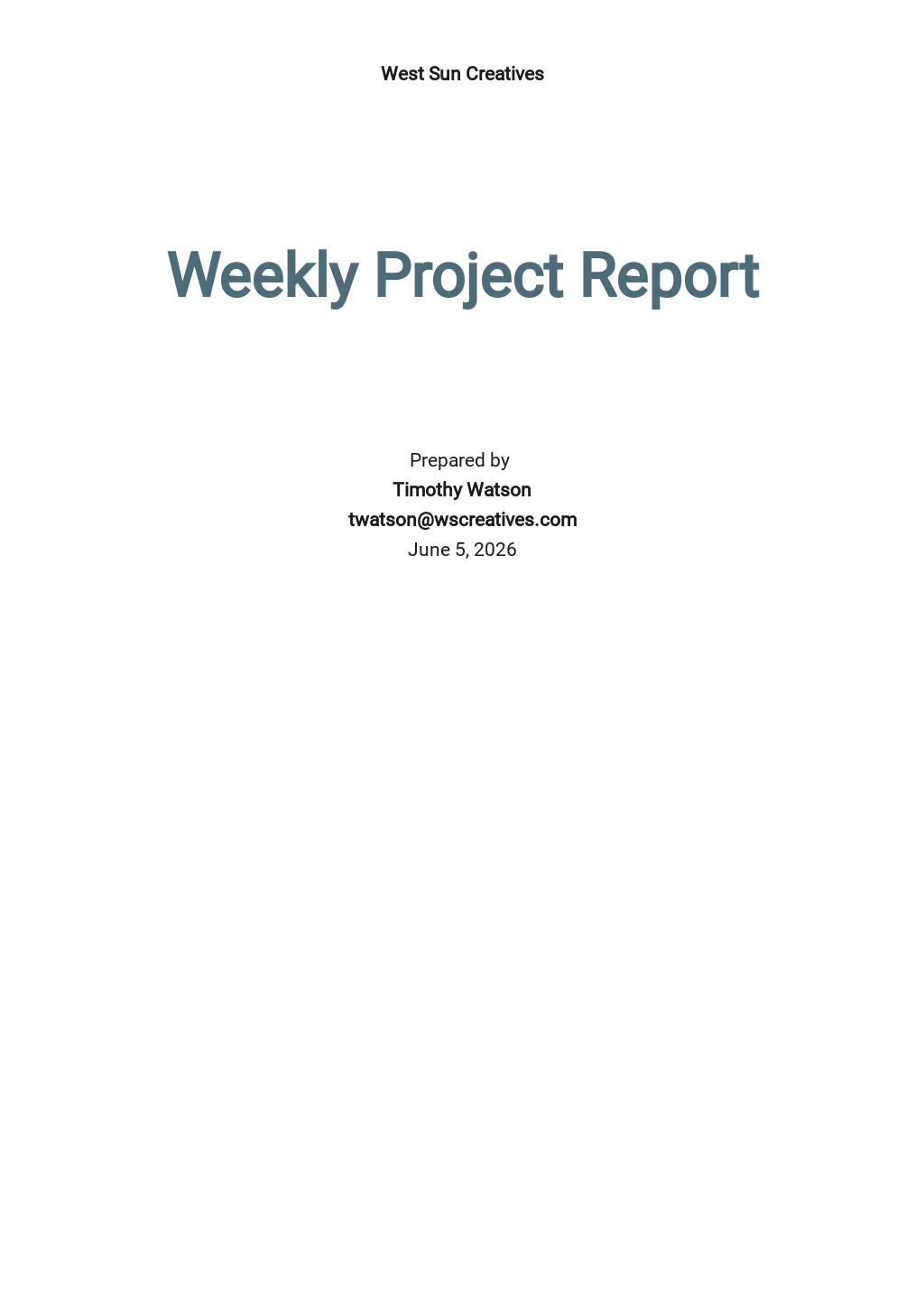 Download 37 Weekly Report Templates Google Docs Template