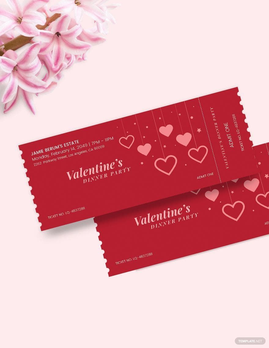 Valentines Party Event Ticket Template