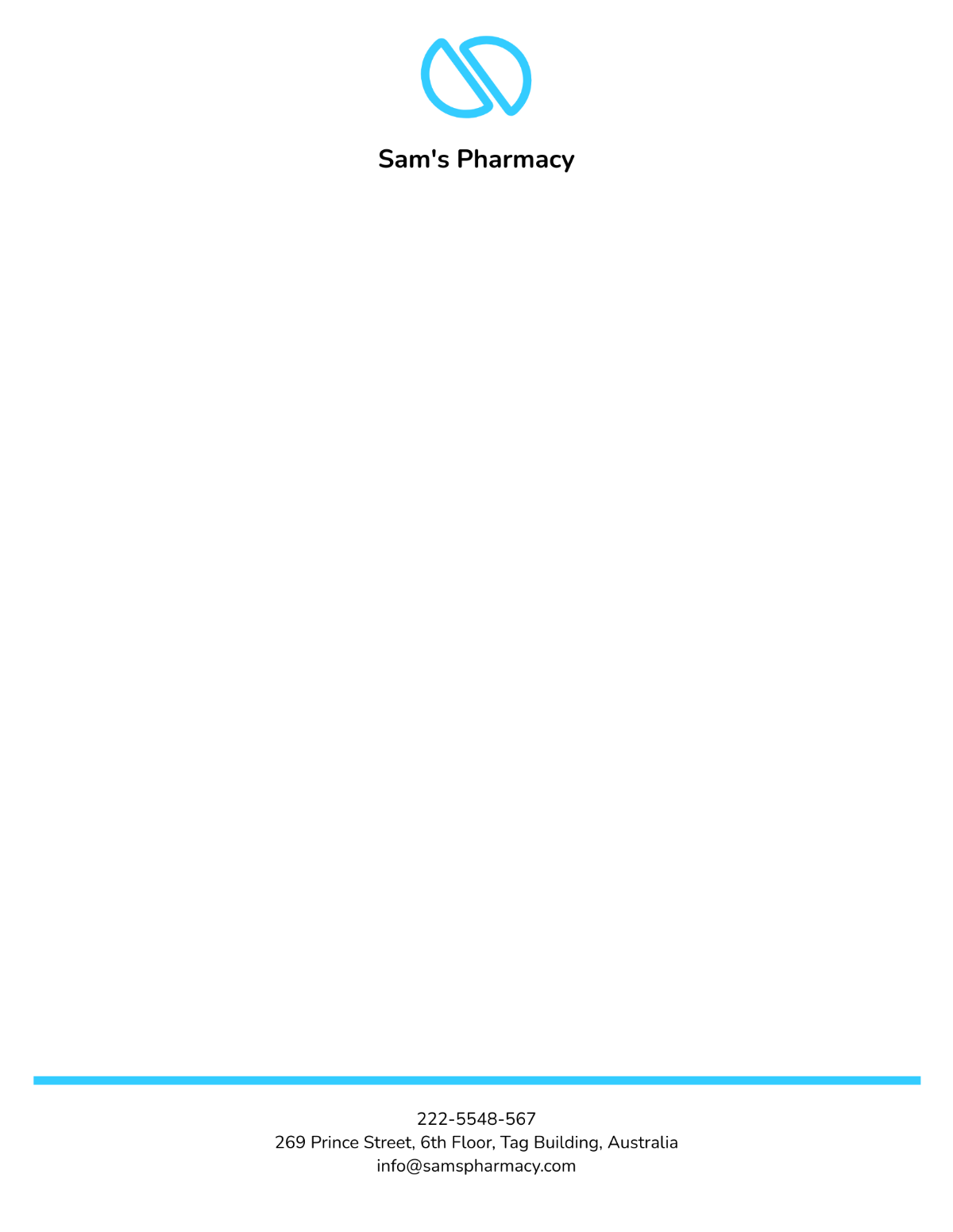 Sample Pharmacy Letterhead