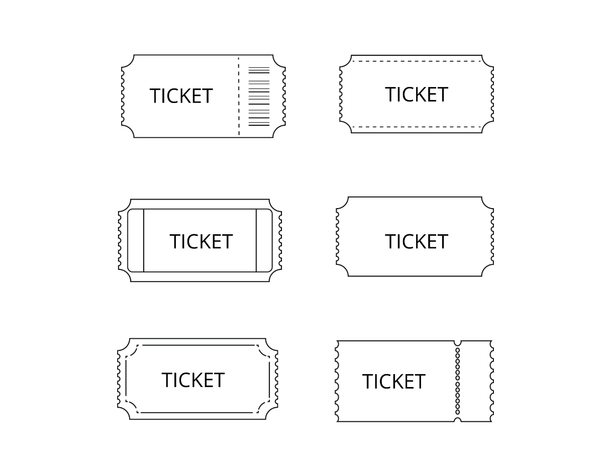 Free Ticket Outline Vector Template