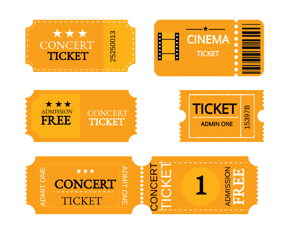 Free Transparent Ticket Vector Template