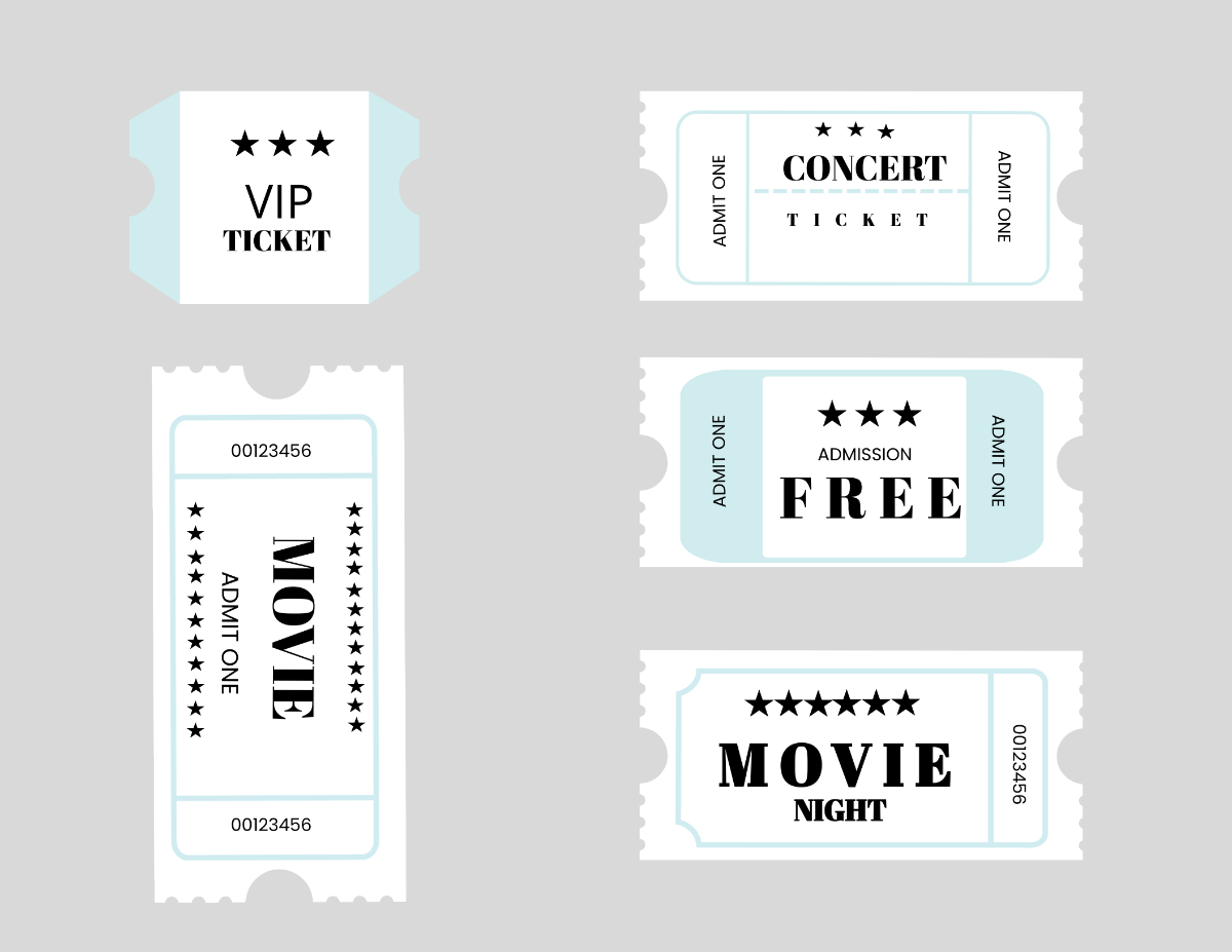 Free White Ticket Vector Template