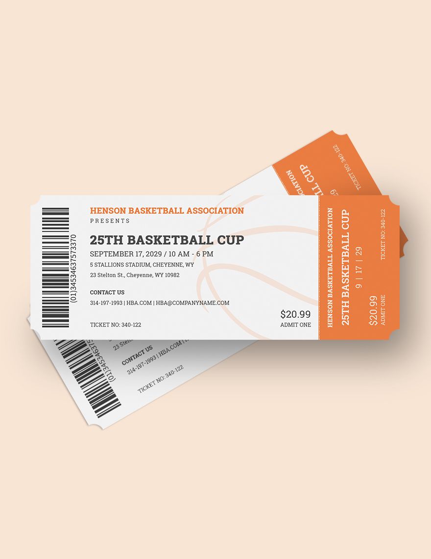 Blank Basketball Ticket Template