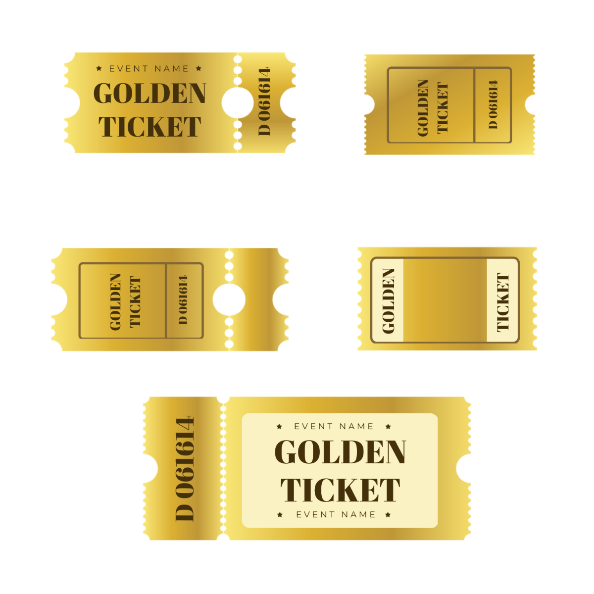Golden Ticket Vector Template