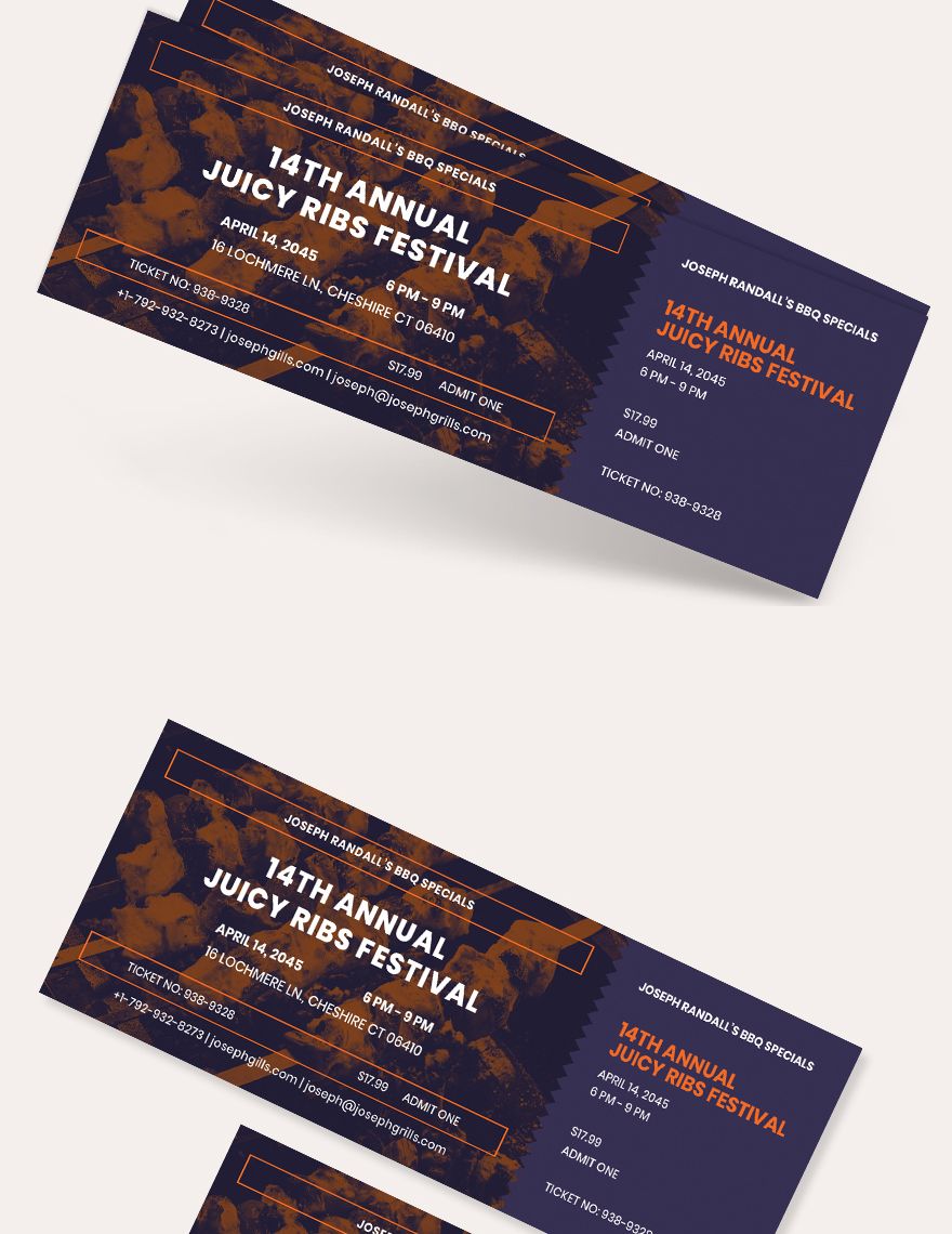 BBQ Event Food Ticket Template