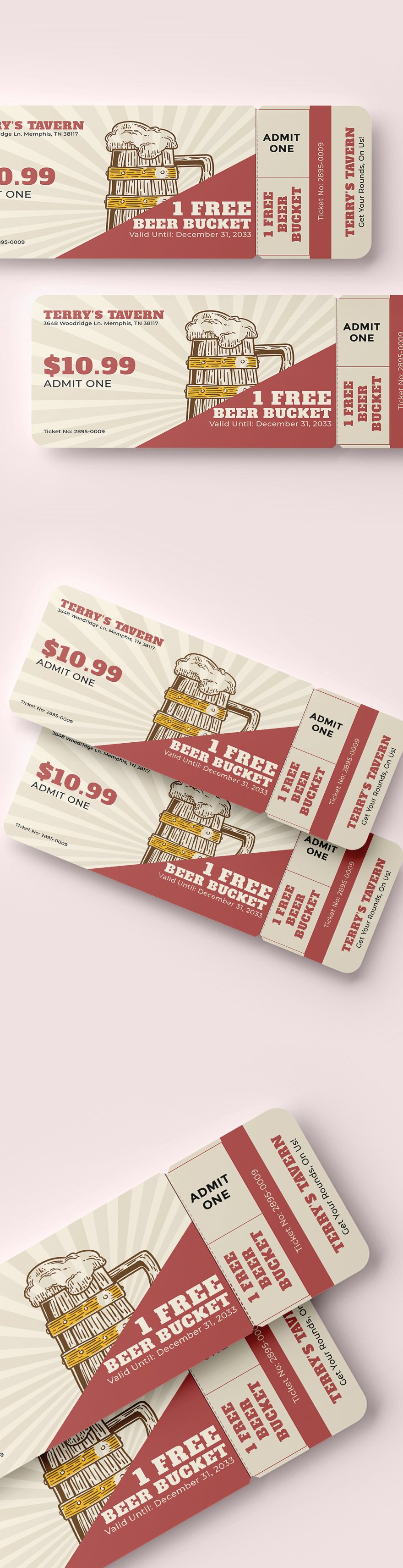 Beer Fest Drink Ticket Template Illustrator Word Apple Pages Psd