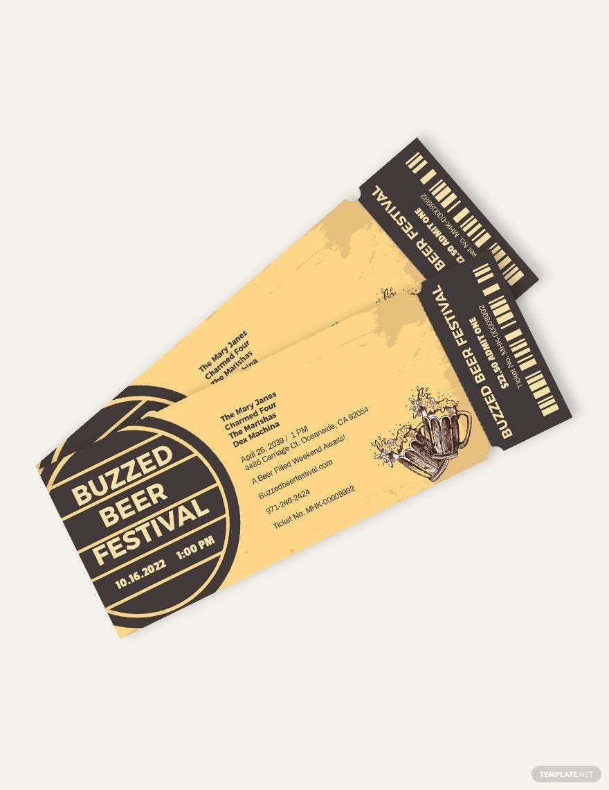 Free Beer Festival Ticket Template