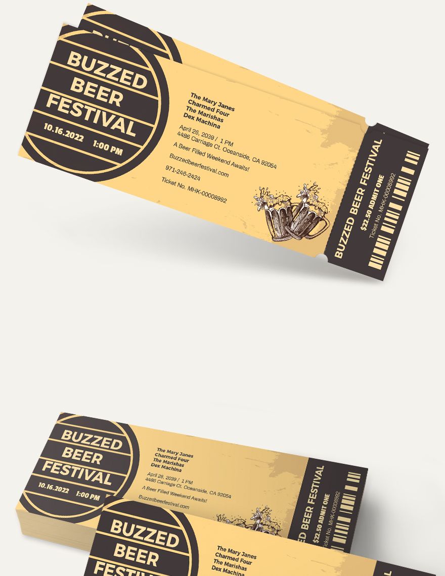 Beer Festival Ticket Template