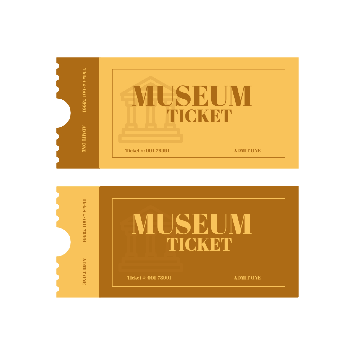 Museum Ticket Vector Template