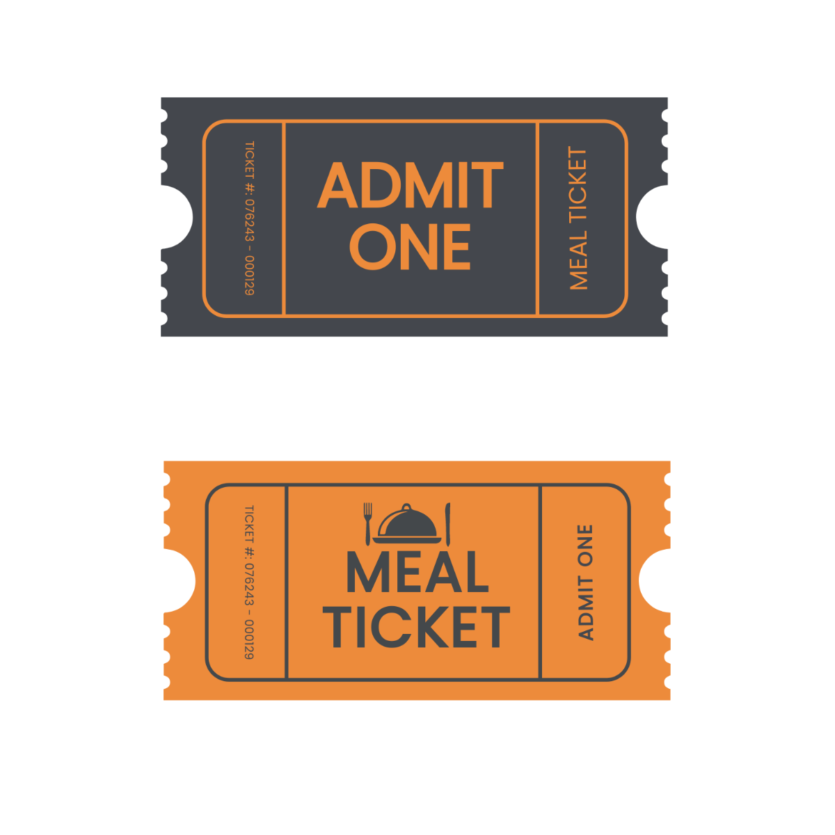 Meal Ticket Vector Template