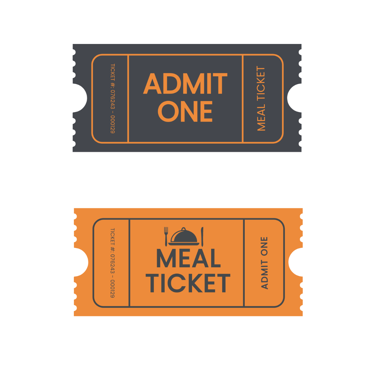 Free Meal Ticket Templates, Editable and Printable