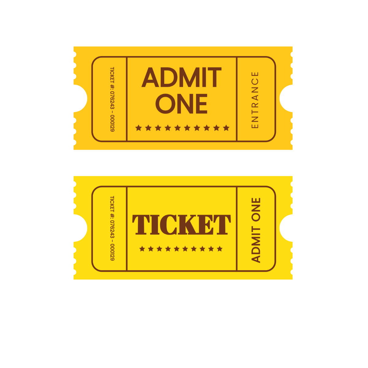 Yellow Ticket Vector Template